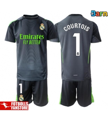 Real Madrid Thibaut Courtois #1 Målvakt Tredje Tröja Barn 2025-26 Kortärmad (+ Korta byxor)